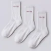 3er-Pack gerippte Socken mit halbhohem Bund in Weiß-Rosa 3er-Pack gerippte Socken mit halbhohem Bund in Weiß-Rosa