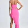 Acelynn Bandeau-Maxikleid mit Cut-outs und Rüschenbesatz in Lollipop Pink