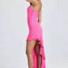 Acelynn Bandeau-Maxikleid mit Cut-outs und Rüschenbesatz in Lollipop Pink