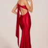 Adelina Asymmetrisches Kleid mit Rückenbinde in Rosarot Adelina Asymmetrisches Kleid mit Rückenbinde in Rosarot