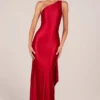 Adelina Asymmetrisches Kleid mit Rückenbinde in Rosarot Adelina Asymmetrisches Kleid mit Rückenbinde in Rosarot