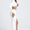 Adena Maxirock mit Fischschwanz und Metallverzierungen in Weiß