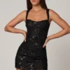 Adia verziertes A-Linien-Minikleid in Schwarz Adia verziertes A-Linien-Minikleid in Schwarz