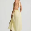 Aeris Rückenfreies Midaxi-Kleid aus Baumwollpopeline in Zitronengelb Aeris Rückenfreies Midaxi-Kleid aus Baumwollpopeline in Zitronengelb