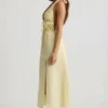 Aeris Rückenfreies Midaxi-Kleid aus Baumwollpopeline in Zitronengelb Aeris Rückenfreies Midaxi-Kleid aus Baumwollpopeline in Zitronengelb