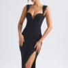 Aiko Midaxi-Kleid mit Herzausschnitt in Schwarz Aiko Midaxi-Kleid mit Herzausschnitt in Schwarz