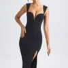 Aiko Midaxi-Kleid mit Herzausschnitt in Schwarz Aiko Midaxi-Kleid mit Herzausschnitt in Schwarz