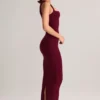 Ainslee Midi-Kleid aus Modal mit quadratischem Ausschnitt in Weinrot Ainslee Midi-Kleid aus Modal mit quadratischem Ausschnitt in Weinrot