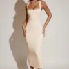 Ainslee Midi-Kleid mit quadratischem Ausschnitt in Elfenbein Ainslee Midi-Kleid mit quadratischem Ausschnitt in Elfenbein