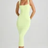 Ainslee Modal-Midi-Kleid mit quadratischem Ausschnitt in Matcha-Grün Ainslee Modal-Midi-Kleid mit quadratischem Ausschnitt in Matcha-Grün