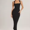 Ainslee Modal-Midi-Kleid mit quadratischem Ausschnitt in Schwarz Ainslee Modal-Midi-Kleid mit quadratischem Ausschnitt in Schwarz