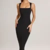 Ainslee Modal-Midi-Kleid mit quadratischem Ausschnitt in Schwarz Ainslee Modal-Midi-Kleid mit quadratischem Ausschnitt in Schwarz