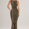 Ainslee Modal-Midi-Kleid mit quadratischem Ausschnitt und Leopardenmuster