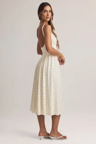 Aireen Modal-Midaxi-Kleid in A-Linie mit Blumenmuster