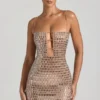 Alanni verziertes Cut-Out-Minikleid in Honig Alanni verziertes Cut-Out-Minikleid in Honig