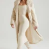 Alaska langer Shearling-Mantel in Creme Alaska langer Shearling-Mantel in Creme