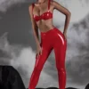Alecto Vinyl-Leggings mit hoher Taille in Rot Alecto Vinyl-Leggings mit hoher Taille in Rot