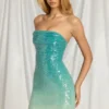 Alessi Bandeau-Minikleid in Blau Ombré