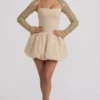 Aletta Minikleid mit verziertem Bubble-Saum in Gold Aletta Minikleid mit verziertem Bubble-Saum in Gold