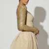Aletta Minikleid mit verziertem Bubble-Saum in Gold Aletta Minikleid mit verziertem Bubble-Saum in Gold