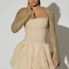 Aletta Minikleid mit verziertem Bubble-Saum in Gold Aletta Minikleid mit verziertem Bubble-Saum in Gold