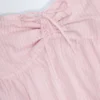 Alma Crop-Top aus Baumwollpopeline mit Bindeband vorne in Rosa-Weiß-Streifen