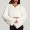 Almerinda Bolero aus Kunstfell in Weiß