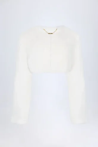 Almerinda Bolero aus Kunstfell in Weiß