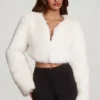 Almerinda Bolero aus Kunstfell in Weiß