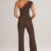 Alouette Modal-Jumpsuit mit einer Schulter in Schokoladenbraun Alouette Modal-Jumpsuit mit einer Schulter in Schokoladenbraun