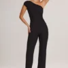 Alouette Modal-Jumpsuit mit einer Schulter in Schwarz Alouette Modal-Jumpsuit mit einer Schulter in Schwarz