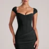 Alva Minikleid mit Herzausschnitt in Schwarz