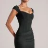 Alva Minikleid mit Herzausschnitt in Schwarz