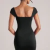 Alva Minikleid mit Herzausschnitt in Schwarz