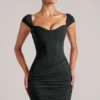 Alva Minikleid mit Herzausschnitt in Schwarz