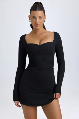 Alvie Modal-Minikleid mit Lagen und A-Linie in Schwarz