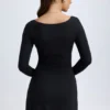 Alvie Modal-Minikleid mit Lagen und A-Linie in Schwarz Alvie Modal-Minikleid mit Lagen und A-Linie in Schwarz