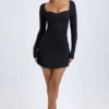 Alvie Modal-Minikleid mit Lagen und A-Linie in Schwarz Alvie Modal-Minikleid mit Lagen und A-Linie in Schwarz