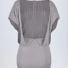 Amanita rückenfreies Minikleid mit Fledermausärmeln in Silber Amanita rückenfreies Minikleid mit Fledermausärmeln in Silber