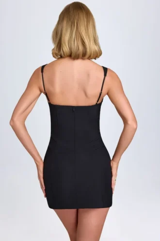 Amaria Micro-Minikleid mit Herzausschnitt in Schwarz