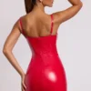 Ambrose Vinyl-Korsett-Bügel-Minikleid in Feuerrot Ambrose Vinyl-Korsett-Bügel-Minikleid in Feuerrot