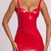 Ambrose Vinyl-Korsett-Bügel-Minikleid in Feuerrot Ambrose Vinyl-Korsett-Bügel-Minikleid in Feuerrot