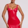 Ambrose Vinyl-Korsett-Bügel-Minikleid in Feuerrot Ambrose Vinyl-Korsett-Bügel-Minikleid in Feuerrot