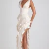 Ambrosia Maxikleid mit Rüschenbesatz und Korsett in Elfenbein Ambrosia Maxikleid mit Rüschenbesatz und Korsett in Elfenbein