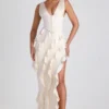 Ambrosia Maxikleid mit Rüschenbesatz und Korsett in Elfenbein Ambrosia Maxikleid mit Rüschenbesatz und Korsett in Elfenbein