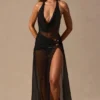 Anaya Maxikleid mit Cowl-Ausschnitt in Schwarz