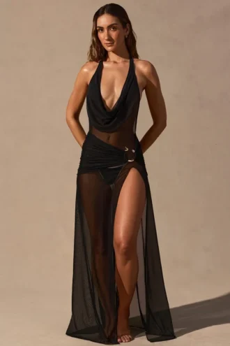 Anaya Maxikleid mit Cowl-Ausschnitt in Schwarz Anaya Maxikleid mit Cowl-Ausschnitt in Schwarz