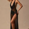 Anaya Maxikleid mit Cowl-Ausschnitt in Schwarz