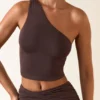 Andi Modal-One-Shoulder-Oberteil in Schokoladenbraun