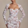 Andreia Minikleid mit Korsett und Spitzenverzierung in Weiß Andreia Minikleid mit Korsett und Spitzenverzierung in Weiß